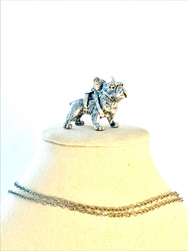 Bulldog Statue silber