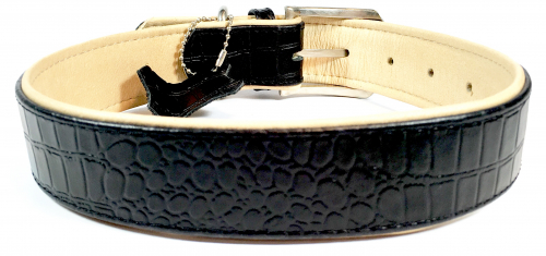 CROCO Collar schwarz/beige