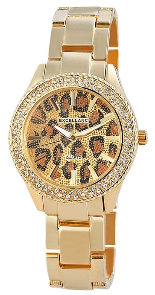Armbanduhr Leopard goldfarbig