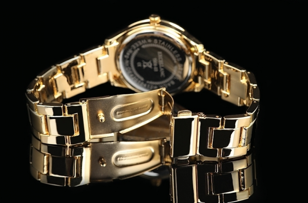 Armbanduhr Leopard goldfarbig