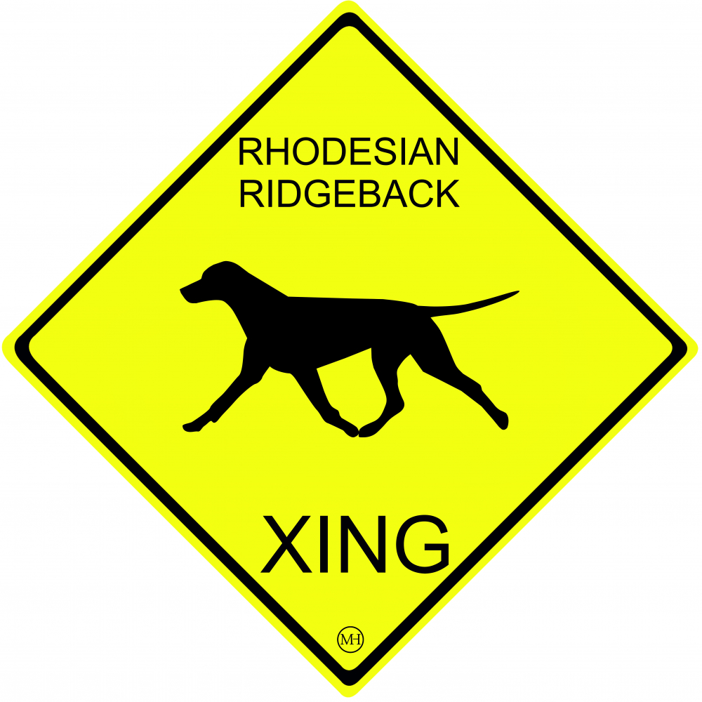 YELLOW SIGN "Rhodesian Ridgeback XING"
